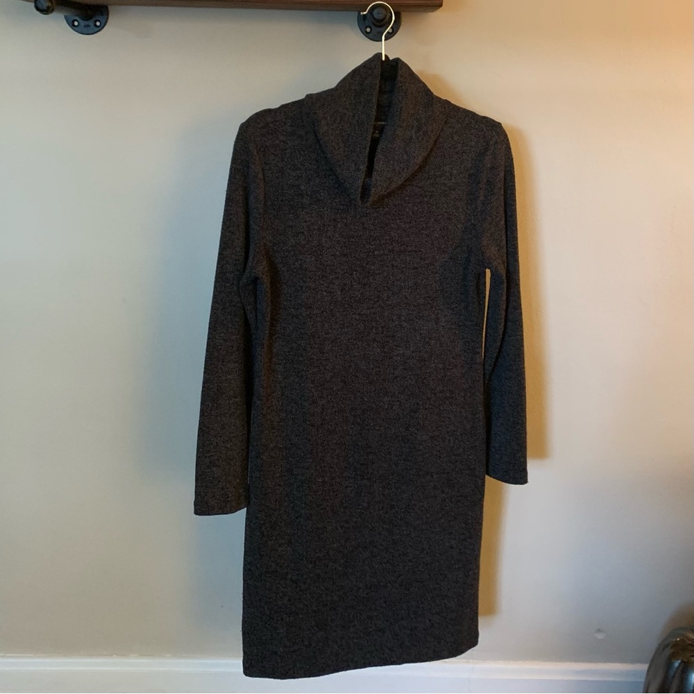 EUC Banana Republic gray sweater dress with mock cowl neck size M
